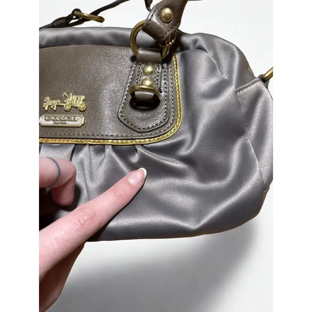 Vintage 2000s Coach Amanda Satchel Bag Mauve Top Handle Shoulder Bag - Picture 10 of 11